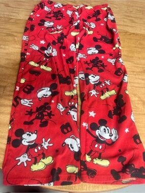 Disney Red Mickey Mouse Fleece Pajama Bottoms for Kids